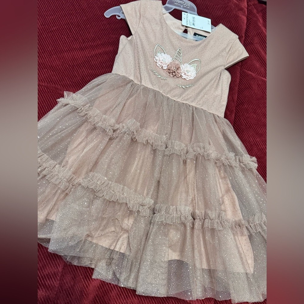 Girls' Pink Unicorn Dress